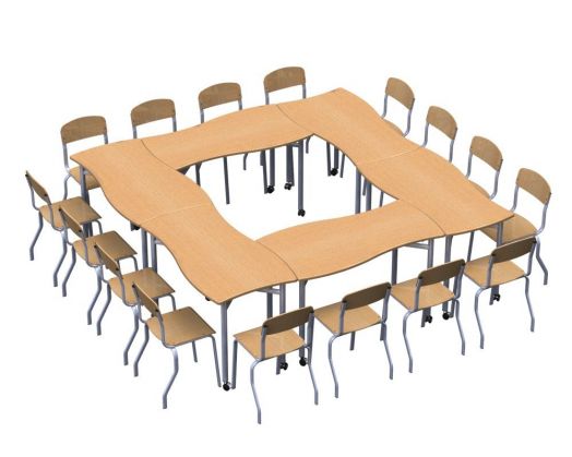Комбинация столов для групповых занятий IT-K12 2588х2468х580/820 мм