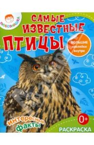 Самые известные птицы.  Раскраска + большие наклейки внутри