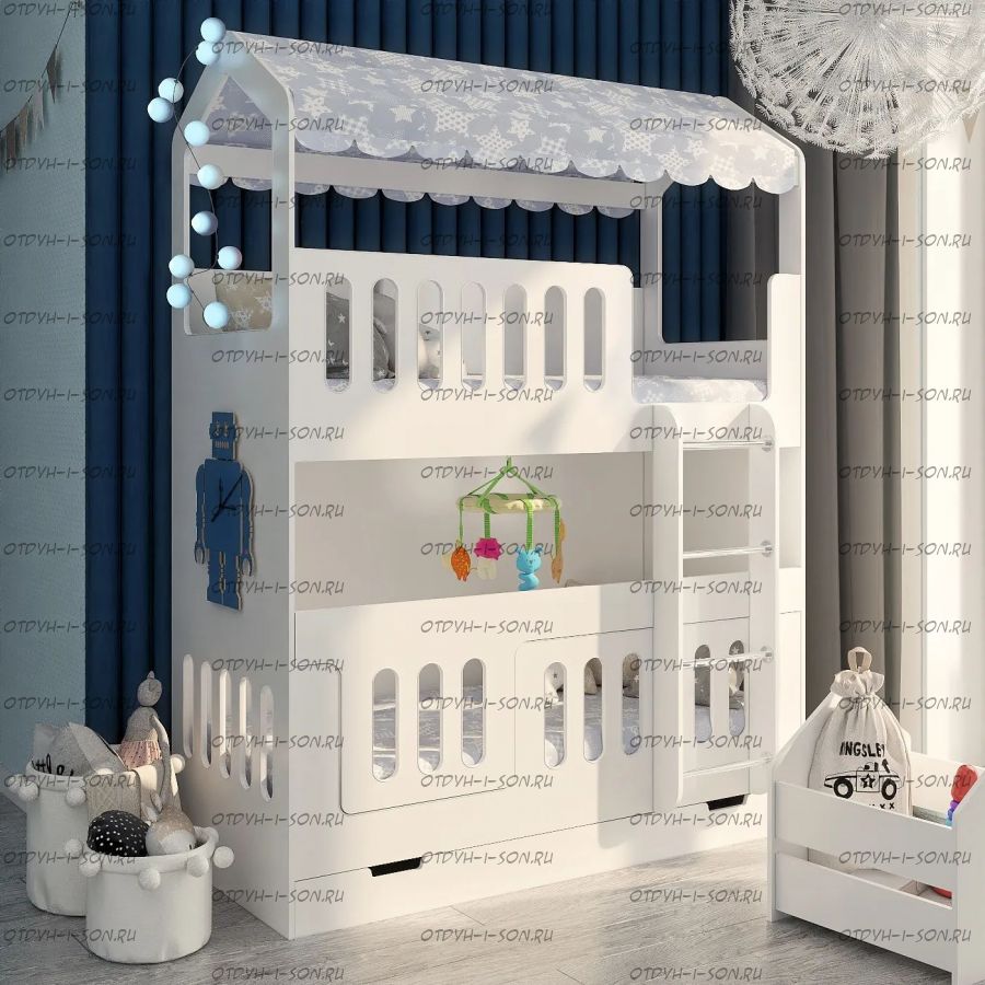 Кровать двухъярусная Домик ДС-30