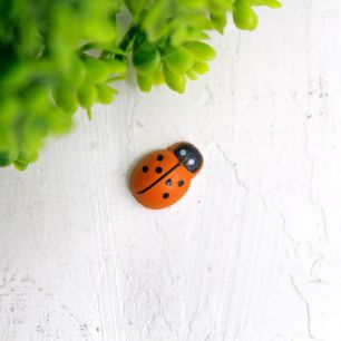 Кукольная миниатюра - Оранжевая божья коровка (10 шт.)