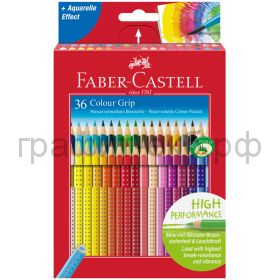 Карандаши акв.36цв.Faber-Castell Grip трехгранные 112442