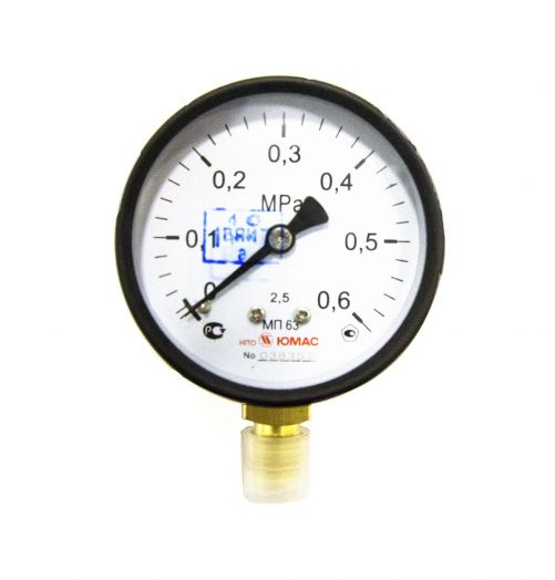 Манометр ТМ-310P 0...0,6 МПа, диам. 63мм, 1/4" снизу, кт 2,5