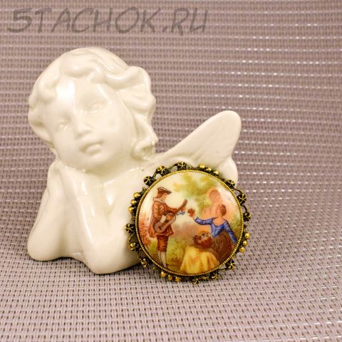 Брошь Лимож "Пастораль" (Франция)