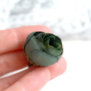 Цветок-бутон "Пион" 2,5 см., аквамариновый (5 шт.)