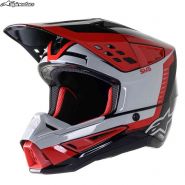 Шлем Alpinestars SM5 Beam, Черно-красная