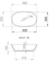 Овальная раковина Salini Sofia накладная 56х34 схема 4