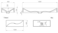 Прямоугольная раковина Salini Sonata 120х45 схема 3