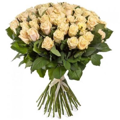 Букет 35 кремовых роз