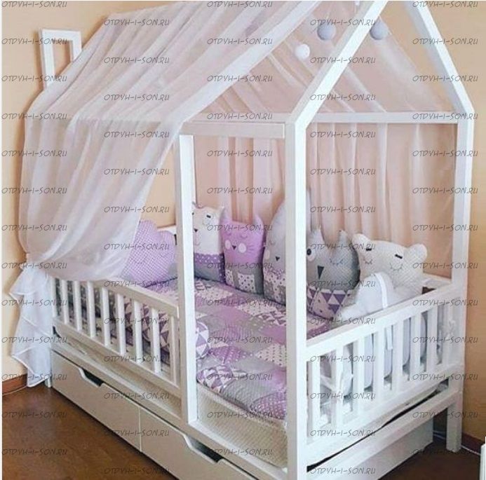 Кровать-домик с ящиками Ненси Люкс Simple №15