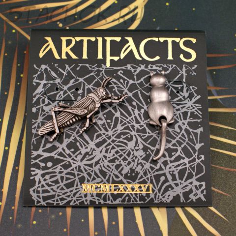 Дуэт брошей "Кошечка и кузнечик" (JJ США)