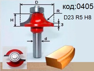 Фреза радиусная кромочная калевочная. Код: 0405