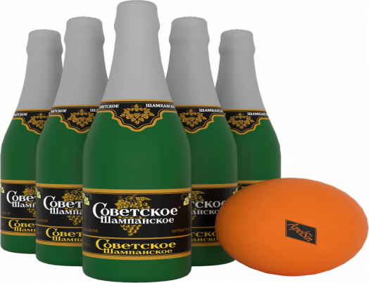 Надувной и мягкий боулинг — произвольной формы, новогодний, шампанское, апельсин