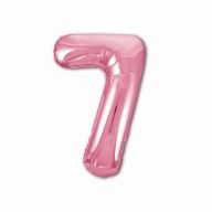 Цифра "7" фольгированная SLIM (40/102) Розовый