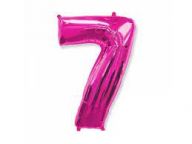 Цифра "7" фольгированная  (40/102) Фуксия