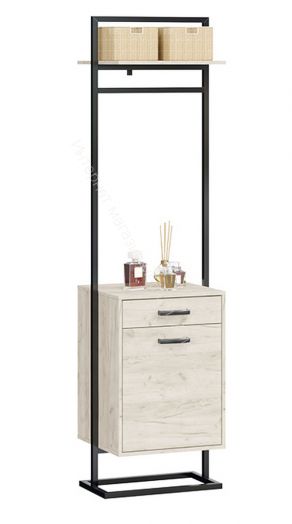 Вешалка комбинированная «Лофт» тип 1 (Черный/Дуб крафт белый)