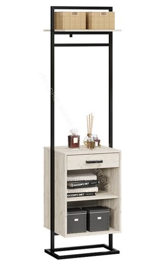 Вешалка комбинированная «Лофт» тип 1 (Черный/Дуб крафт белый)