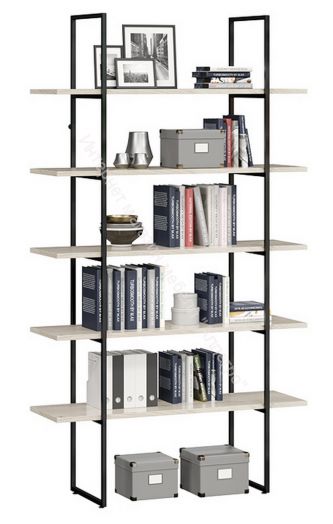 Стеллаж «Лофт» Тип 1 (1200) Черный/Дуб крафт белый