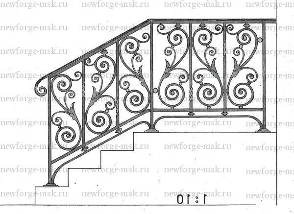 Эскиз: Кованое ограждение для лестницы 2 (эскиз)