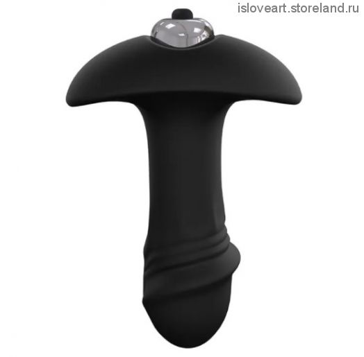 Анальная втулка STARARROW с вибрацией, силикон, цвет: черный, 10 см.