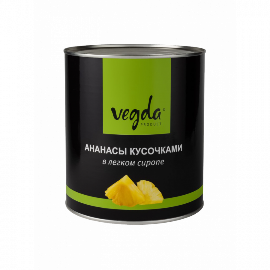 Ананасы кусочками в легком сиропе 580мл