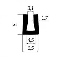 П-образный профиль резиновый 5223 - схема