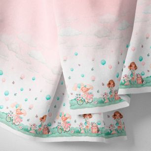 Хлопок - Бордюр Милые девочки и розовое небо 25*75 limit