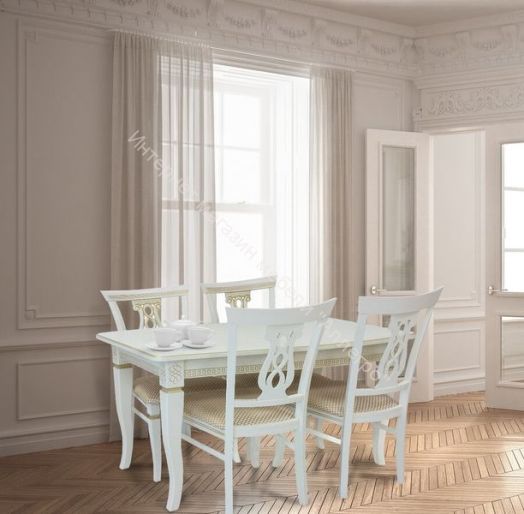 Стул Leset Юта Слоновая кость1013 с золотой патиной/жаккард Атина золотой Ж4.02