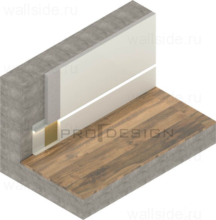 Скрытый плинтус Pro Design 235 Universal анодированный