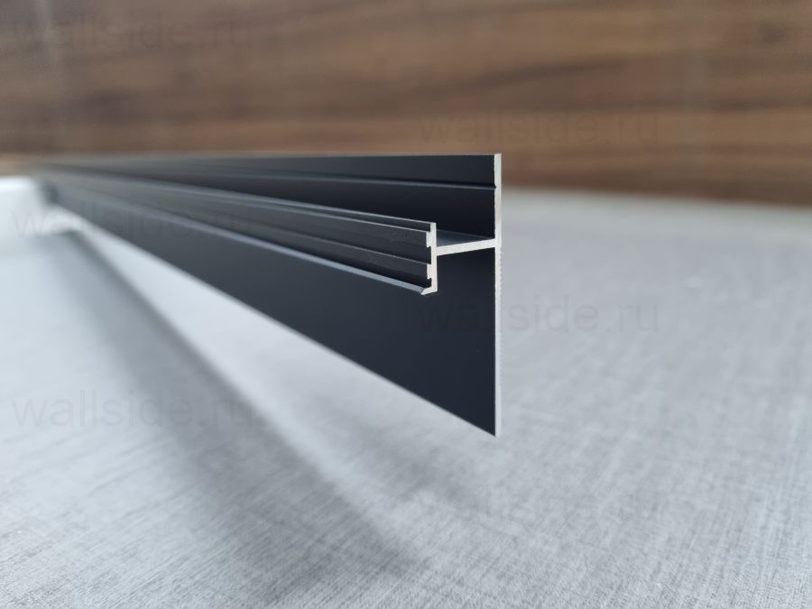 Теневой плинтус скрытого монтажа Pro Design 380 чёрный муар, рал 9005