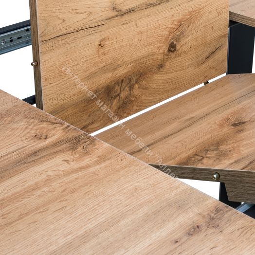 Стол раздвижной Leset Ларс 1Р металл Черный/Дуб вотан