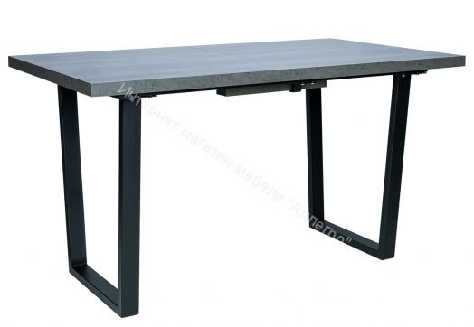 Стол раздвижной Leset Ларс 2Р металл Черный/Бетон