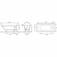 Чугунная ванна Jacob Delafon Soissons 160x70 E2931-00 прямоугольной формы схема 4
