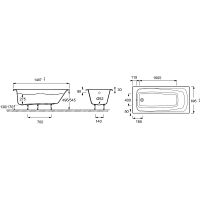 Акриловая ванна Jacob Delafon Patio 150x70 E6810RU-01 схема 3