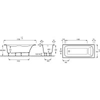 Ванна Jacob Delafon Elite 170x75 E6D031RU-00 с подголовником схема 2