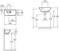 Раковина Jacob Delafon Struktura 50 L EGJ112-00 схема 3