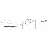 Раковина для двоих Jacob Delafon Rythmik 120 EXM112-00 двойная схема 4