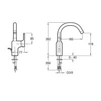 Смеситель для раковины с поворотным изливом Jacob Delafon Singulier E10862-CP схема 4