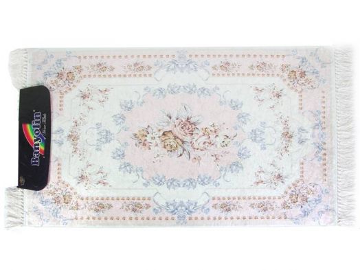 коврик BANYOLIN Velvet 60*100 (1шт.) Цветы, бахрома, коричневый