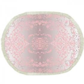 коврик BANYOLIN Velvet 60*100 (1шт.) Узор, овал, бахрома, розовый