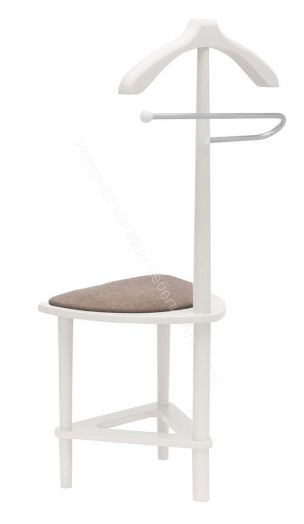 Вешалка напольная со стулом Leset Атланта белый