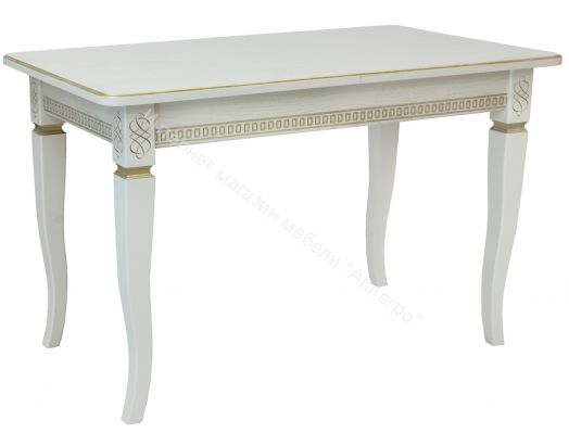 Стол раздвижной Leset Дакота 1Р Слоновая кость 1013 с золотой патиной