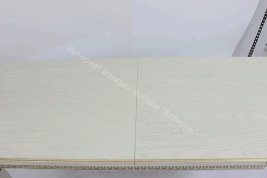 Стол раздвижной Leset Дакота 1Р Слоновая кость 1013 с золотой патиной