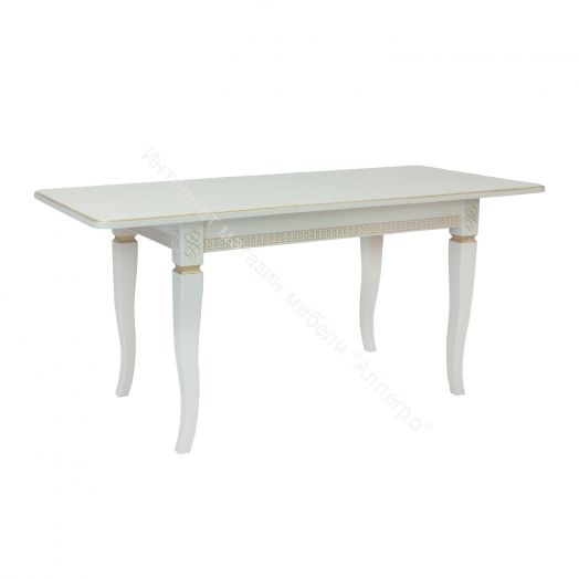 Стол раздвижной Leset Дакота 1Р Слоновая кость 1013 с золотой патиной
