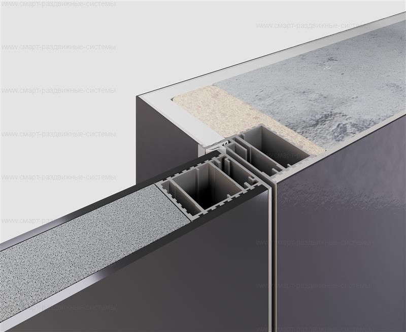 Скрытая дверь полотно 40 мм зеркальное на АЛЮМИНИЕВОМ каркасе