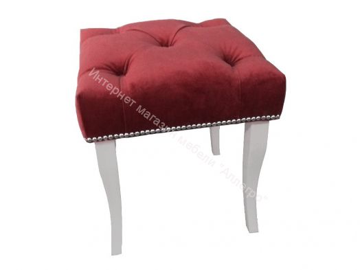 Банкетка малая Риал бордо опоры белые