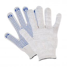 Перчатки ХБ ПВХ точка 10/4