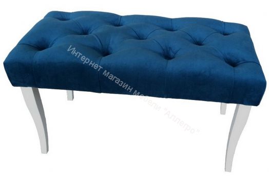 Банкетка большая Риал бирюза опоры белые