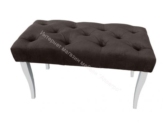 Банкетка большая Риал коричневая опоры белые