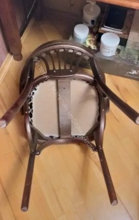 Стул "Венский" мягкий (ткань-коричневая/опоры массив темный тон)