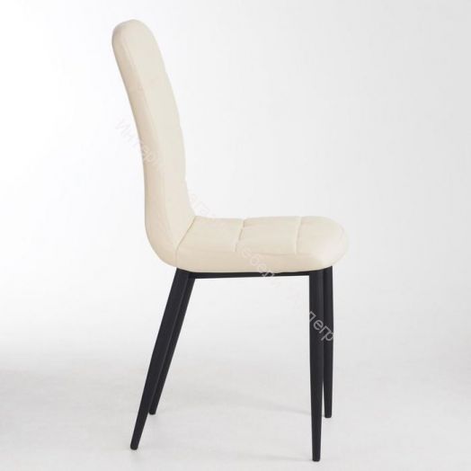 Стул "Квадро" (Кожзам AERO крем/каркас черный)